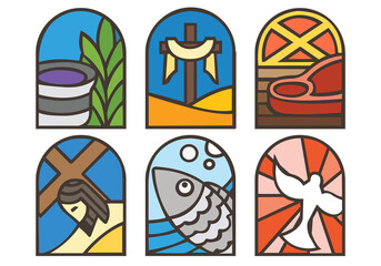 set of religious symbols semana santa