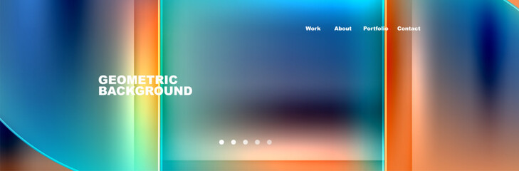 A blurred background with a rainbow of colors featuring rectangles, circles, and liquid patterns in electric blue, magenta tints, and shades. Perfect for display devices and gadgets