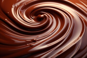 Naklejka premium Close Up of a Chocolate Swirl. Generative AI