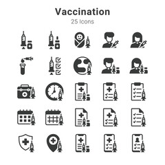 25 icons collection about vaccination and related topic