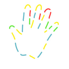 Autism colorful hand dotted line