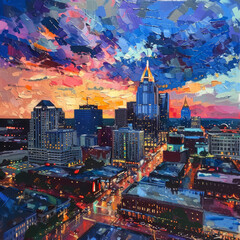 Obraz premium A sand dune glows under the twilight, its contours softened by the fading sunlight, a serene oasis amidst the shifting hues of dusk