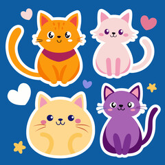 Fototapeta premium set of cartoon cats