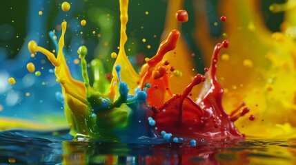Colorful Liquid Ink Splash Captured in High Definition