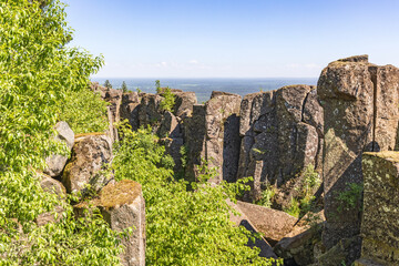 Rock ravine with a scenic landscape view