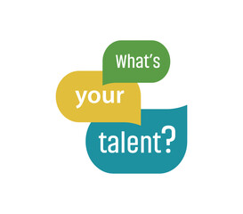 What is your talent sign on white background