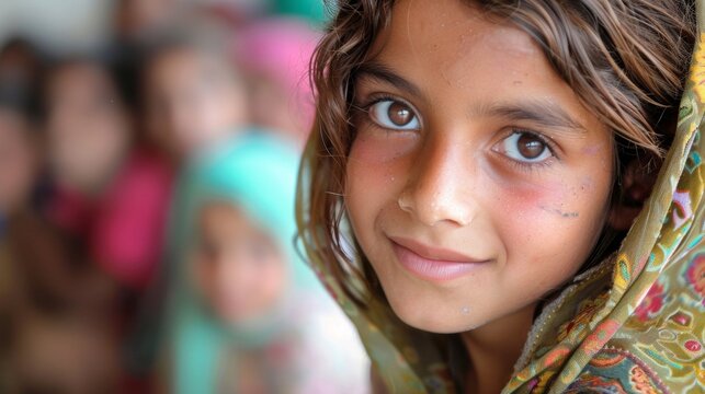 Closeup of a teenage girl receiving education and skills training through a vocational program. Many children affected by crisis situations lack access to education leaving them without .