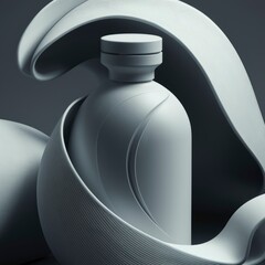 cologne or soap bottle with wavy and luxurious embroidery