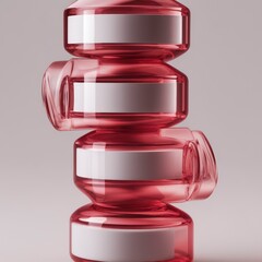 a stylish perfume bottle with curved lines, mockup template