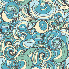 Fototapeta na wymiar wavy doodle seamless pattern for your design. Abstract curly seamless illustration