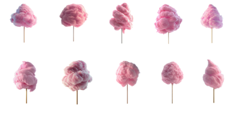 pink cotton candy on stick isolated on white background,

