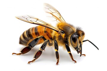 Africanized bee killer bee isolated on white