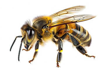 Africanized bee killer bee isolated on white