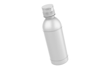 Matte Plastic Bottle Mockup Isolated On White Background. 3d illustration