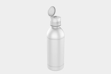 Matte Plastic Bottle Mockup Isolated On White Background. 3d illustration