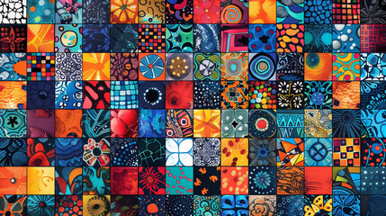 background with colorful squares, mosaic patterns