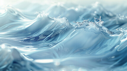 water flow in soothing blue and white - obrazy, fototapety, plakaty