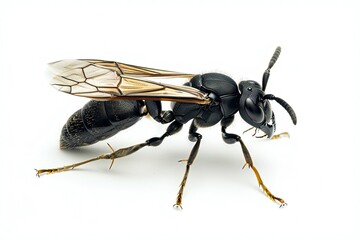 Black Wasp isolated on white