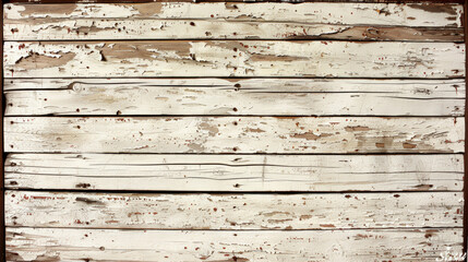 A white wooden board with many scratches and dents - obrazy, fototapety, plakaty