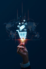 Digital modern online shopping and e-commerce concept, The modern interface online shopping digital...