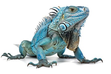 Fototapeta premium Blue Iguana isolated on white