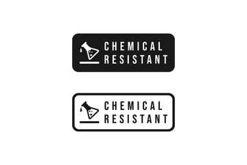Chemical resistant mark or Chemical resistant sign Vector Isolated. Best Chemical resistant mark for product packaging design element. Best Chemical resistant sign for packaging design element.