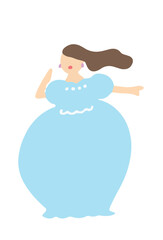 水色のドレスの女性