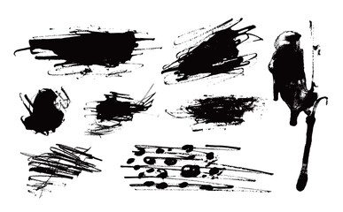 グランジ・ベクター素材：かすれたインクで表現するヴィンテージ風デザイン