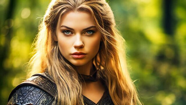 Beautiful young warrior woman