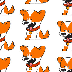 Chihuahua dog puppy vector cartoon seamless pattern background.