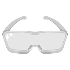Safety glasses over eyeglasses vector cartoon illustration isolated on a white background.