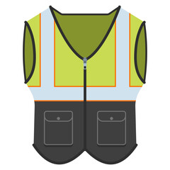 Traffic safety vest vector cartoon illustration isolated on a white background.