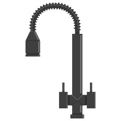 Commercial kitchen faucet vector cartoon illustration isolated on a white background.
