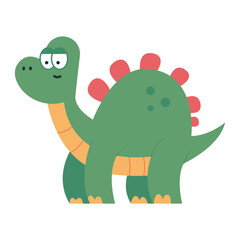 Cute baby prehistoric dinosaur vector cartoon character isolated on a white background.