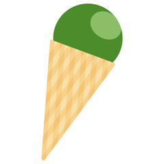 Ice Cream in Cone Icon Isolated on White