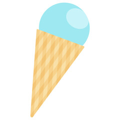 Ice Cream in Cone Icon Isolated on White