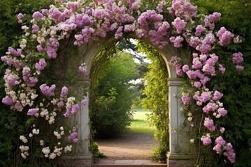 Garden Arch Elegance: Capture the charm of a garden arch adorned with decor.