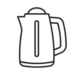 Electric kettle. Modern electric tea kettle or teakettle with hot boiling water. Vector illustration.