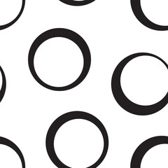 Monochrome Geometric Circles Seamless Pattern Design