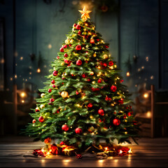 christmas tree in the night