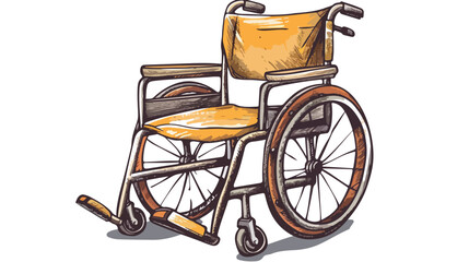 Fototapeta na wymiar User icon with wheel chair. Stock vector illustration