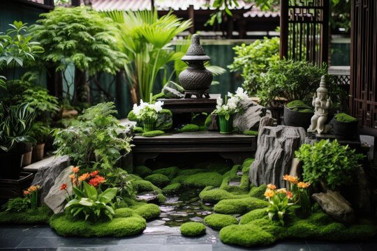 Garden Decor Harmony: Showcase how different decor elements complement each other.