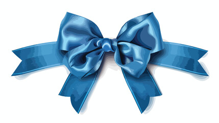 Vector Blue Transparent Bow and Ribbon Top View Close