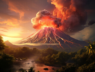 Spectacular volcanic eruptions and lava flows