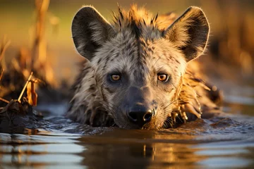 Tragetasche Portrait of a hyena, an evil predator of the savannah. © Niko_Dali