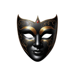 3d realistic carnival face mask on Isolated transparent background png. generated with AI