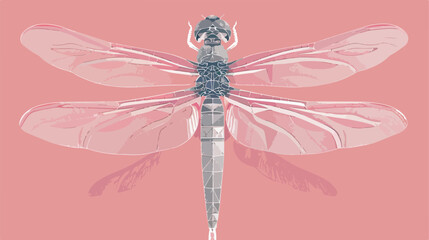 Vector illustration of a dragonfly. It consists of gr
