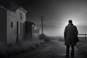 A man with disappointment and sadness