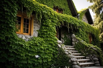 Ivy-covered Charm: Capture the decor with ivy climbing its surfaces.