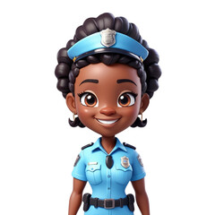 3d cartoon of a African people avatar on Isolated transparent background png. generated with AI